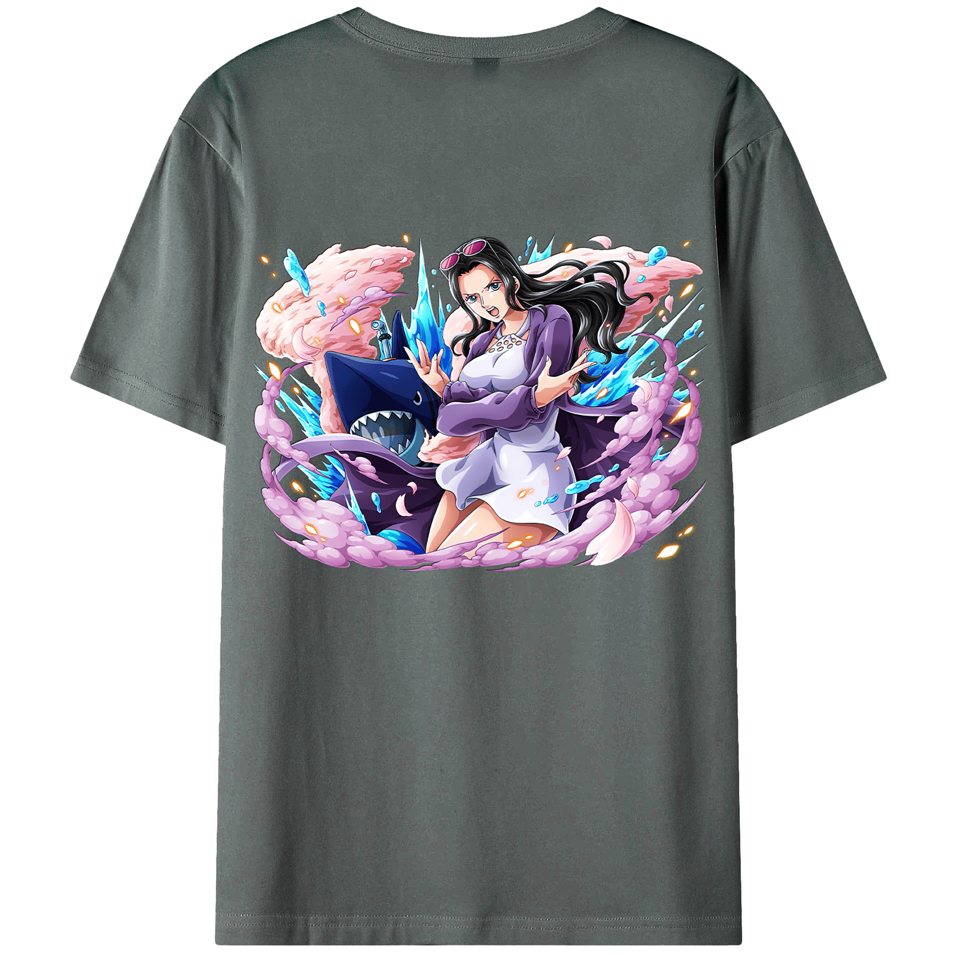 ワンピース ニコ・ロビン ONE PIECE Nico Robin 綿100％ メンズ半袖Tシャツ（バックプリント） 通気性